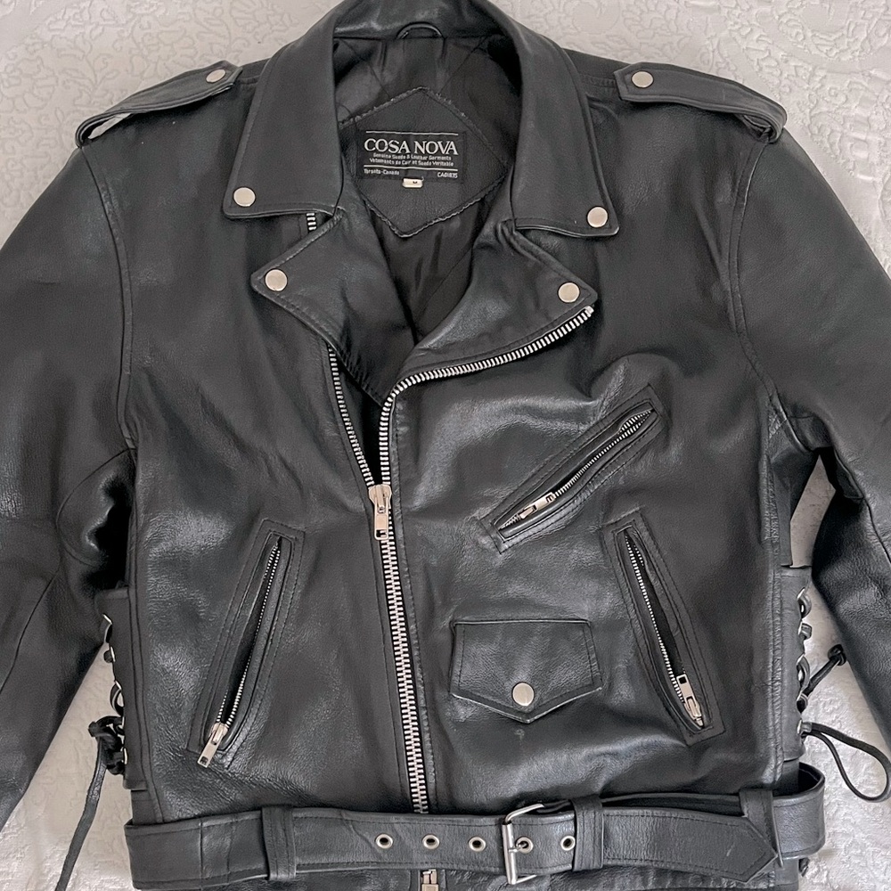 Cosa Nova Vintage Leather Motorcycle Jacket 🏍️